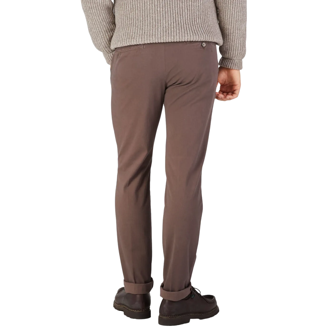 Chocolate Brown Cotton Stretch Chinos