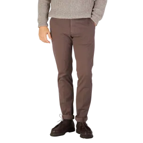 Chocolate Brown Cotton Stretch Chinos