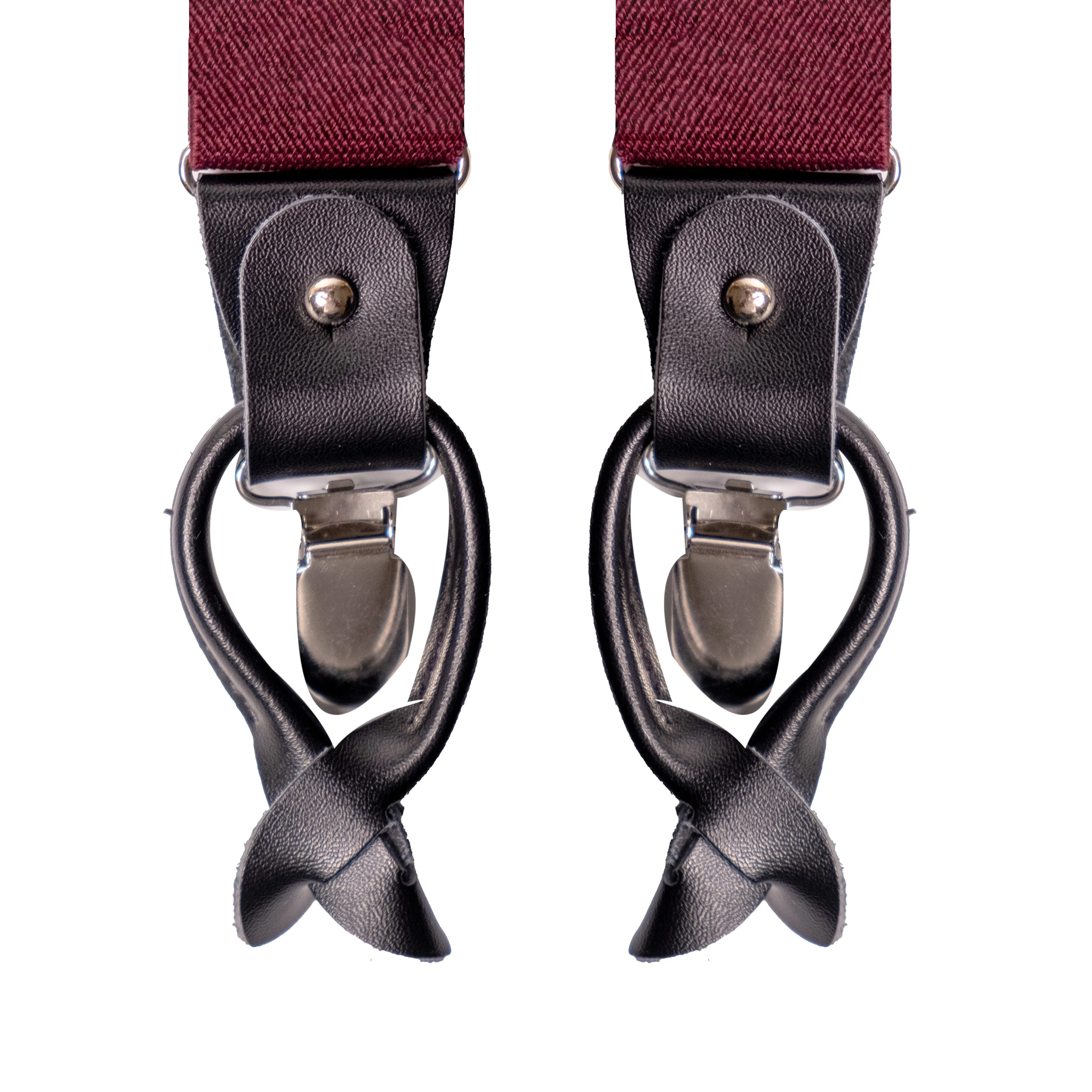 Chokore Y-shaped Plain Convertible Suspenders (Burgundy)