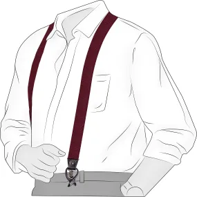 Chokore Y-shaped Plain Convertible Suspenders (Burgundy)