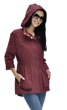 Ciao Milano Tess Rain Coat Burgundy