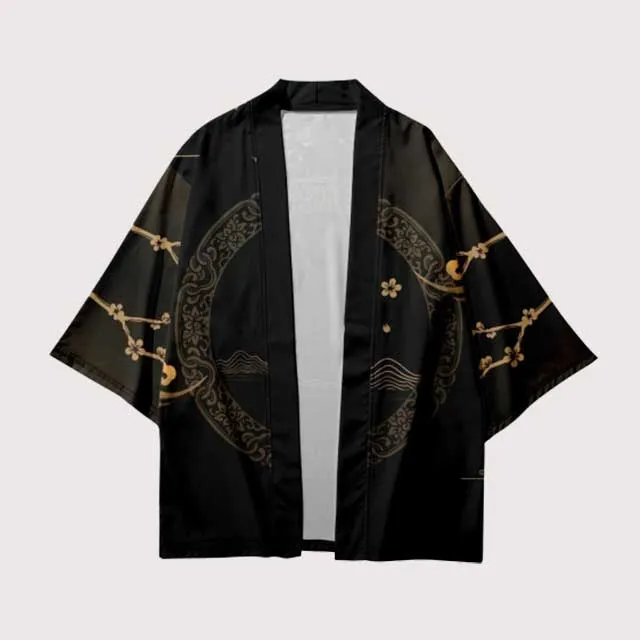 Circle Print Kimono Cardigan