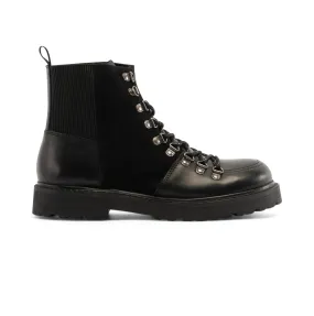 Claridge Suede Leather Lace up Boot - Black