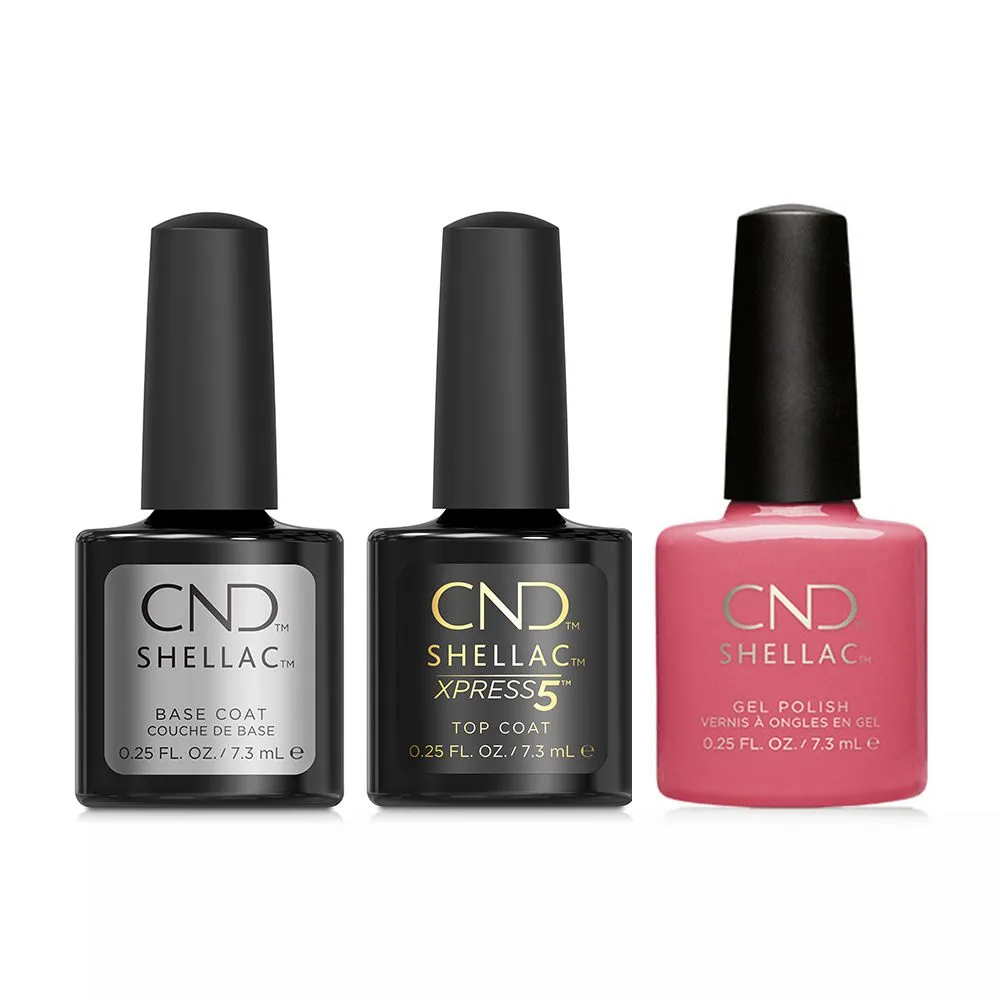 CND - Shellac Xpress5 Combo - Base, Top & Rose Bud (0.25 oz)