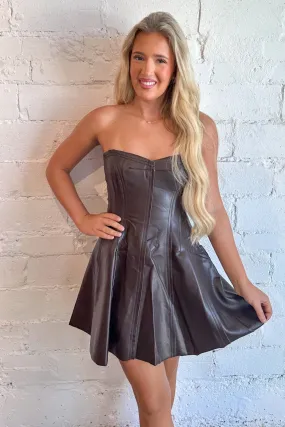 Cocoa Luxe Vegan Leather Dress