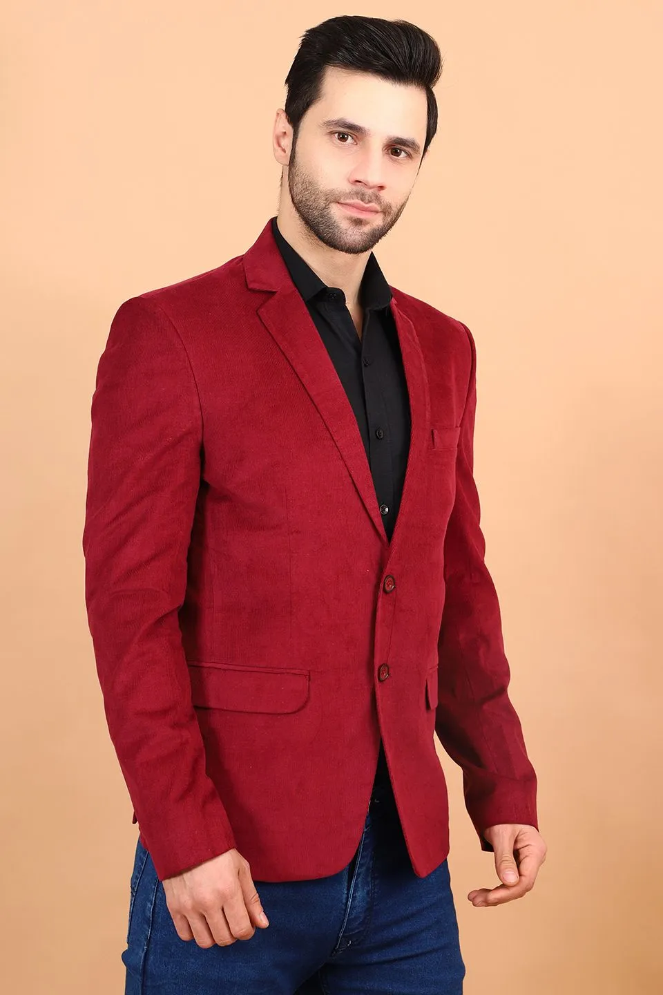 Corduroy Cotton Red Blazer