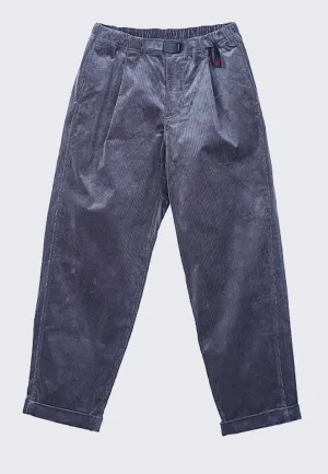 Corduroy Tuck Tapered Pants - charcoal