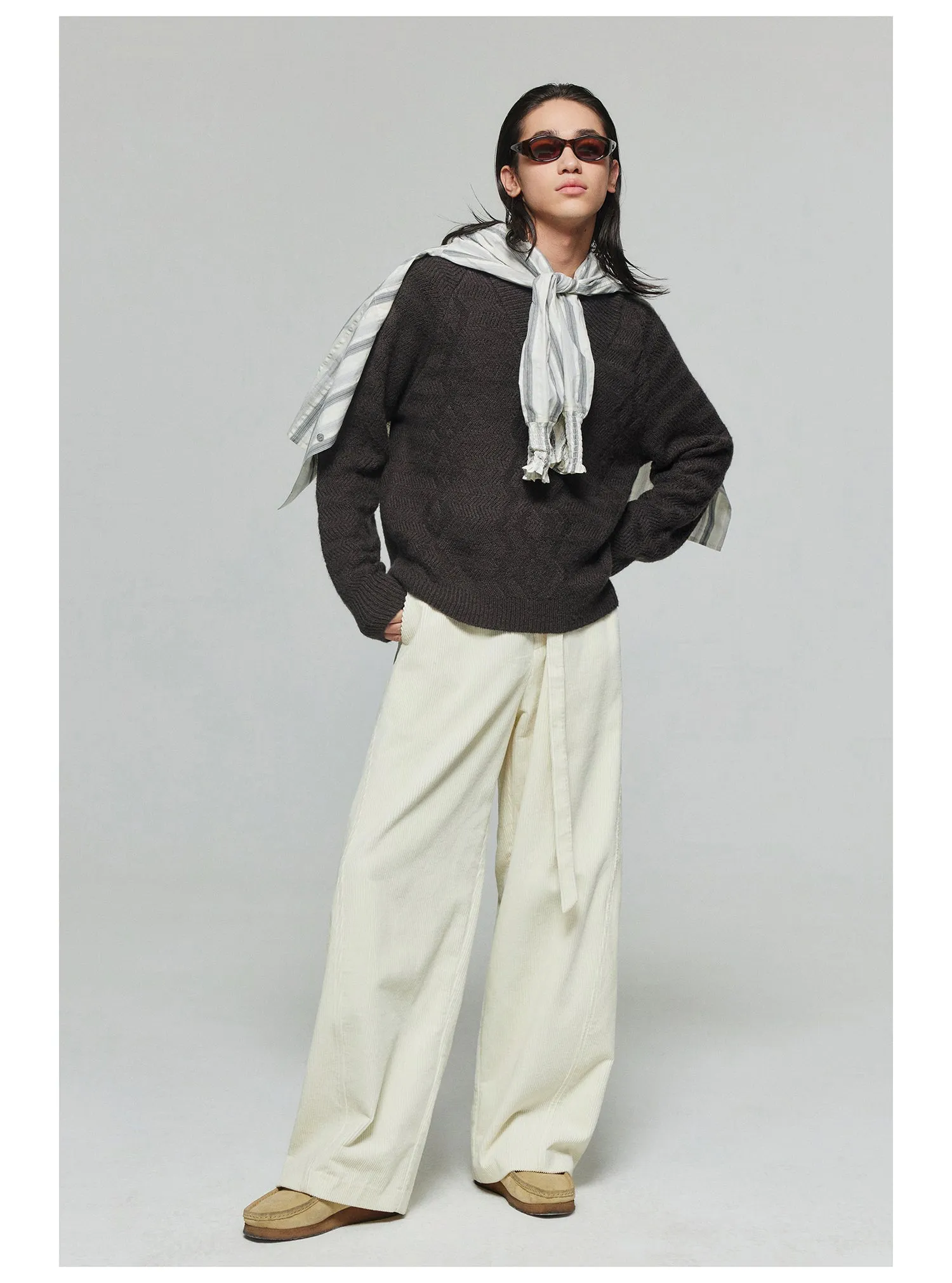 Corduroy Wide Leg Casual Pants