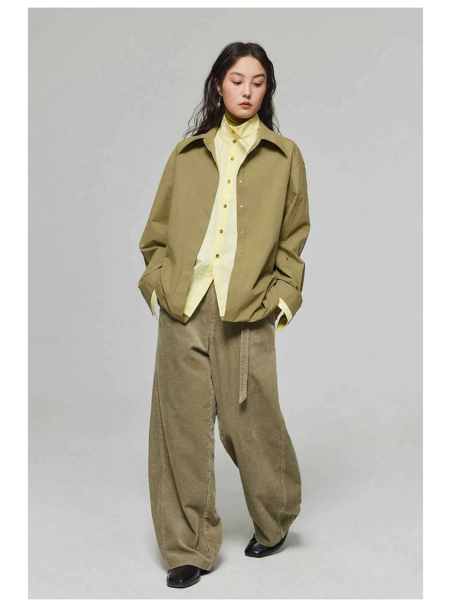 Corduroy Wide Leg Casual Pants