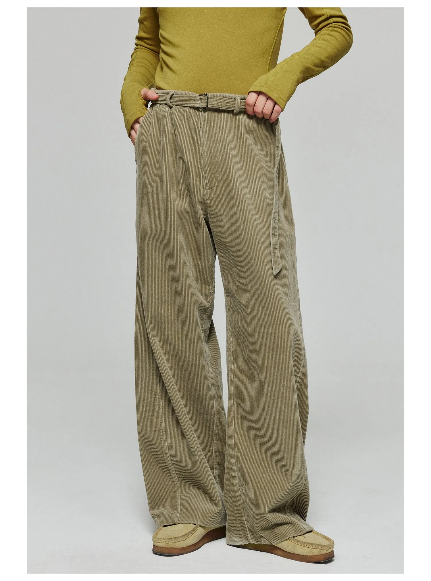 Corduroy Wide Leg Casual Pants