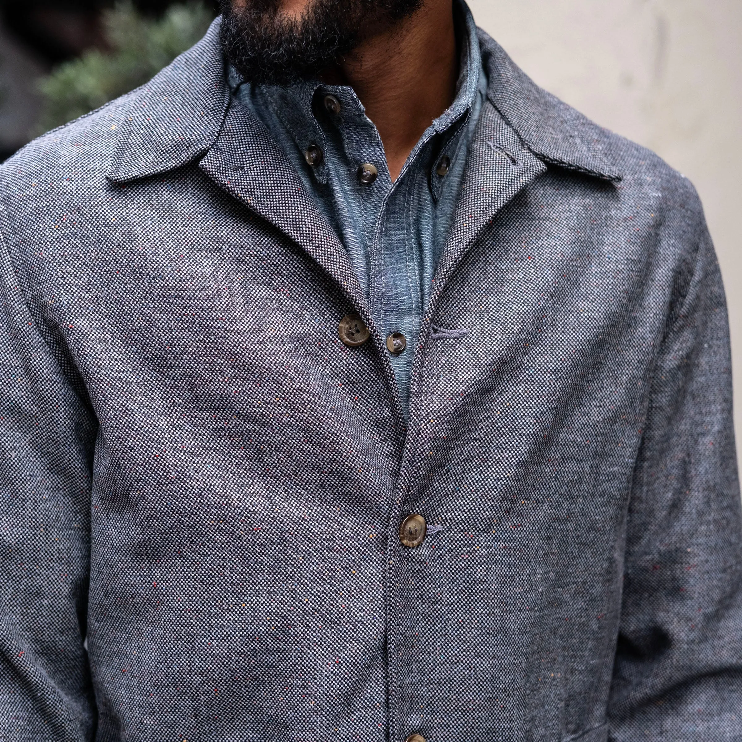 Corso Jacket in Italian Lightweight Ghost Donegal Wool