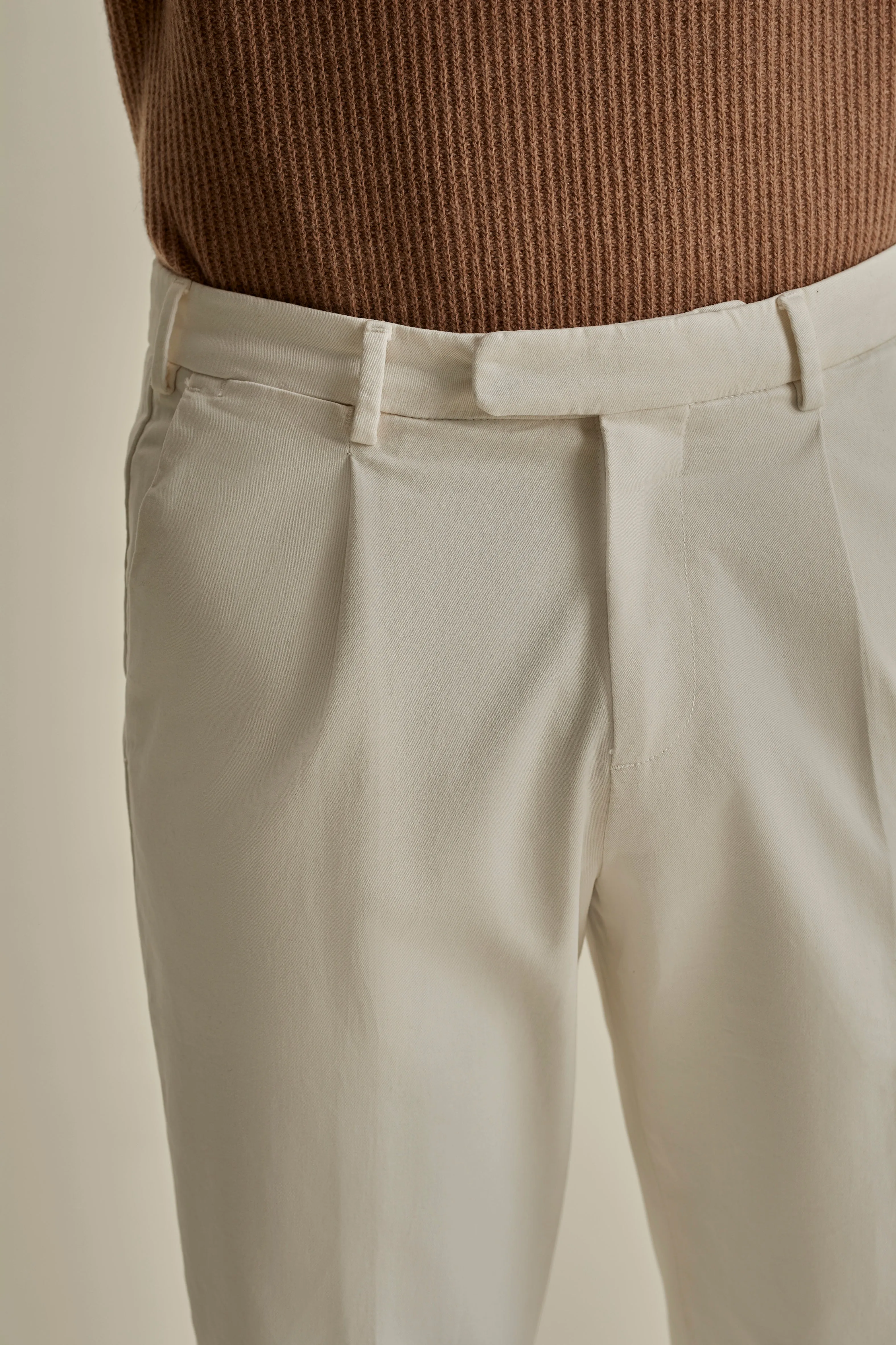 Cotton Single Pleat Chinos