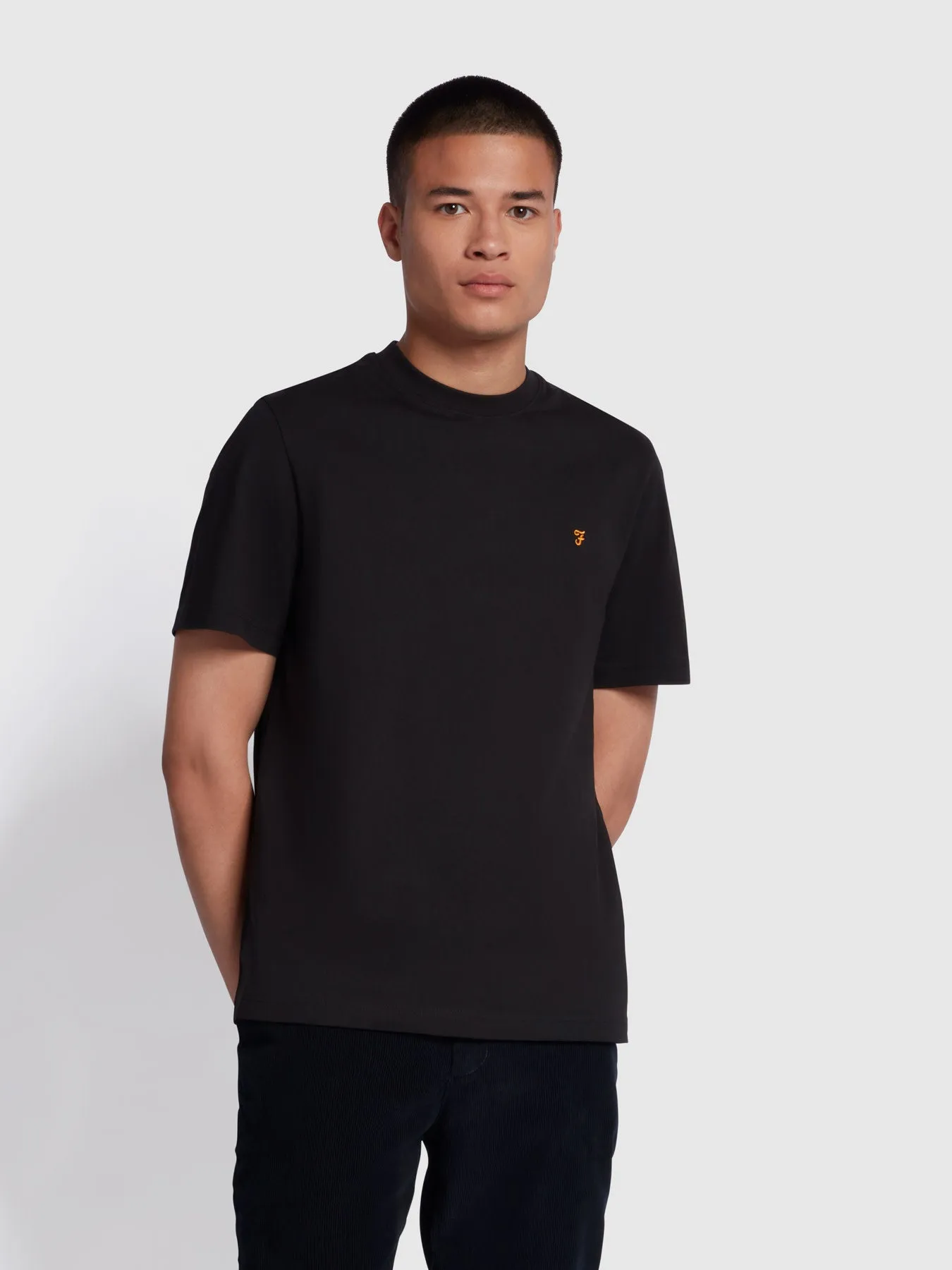 Danny Regular Fit Organic Cotton T-Shirt In Black