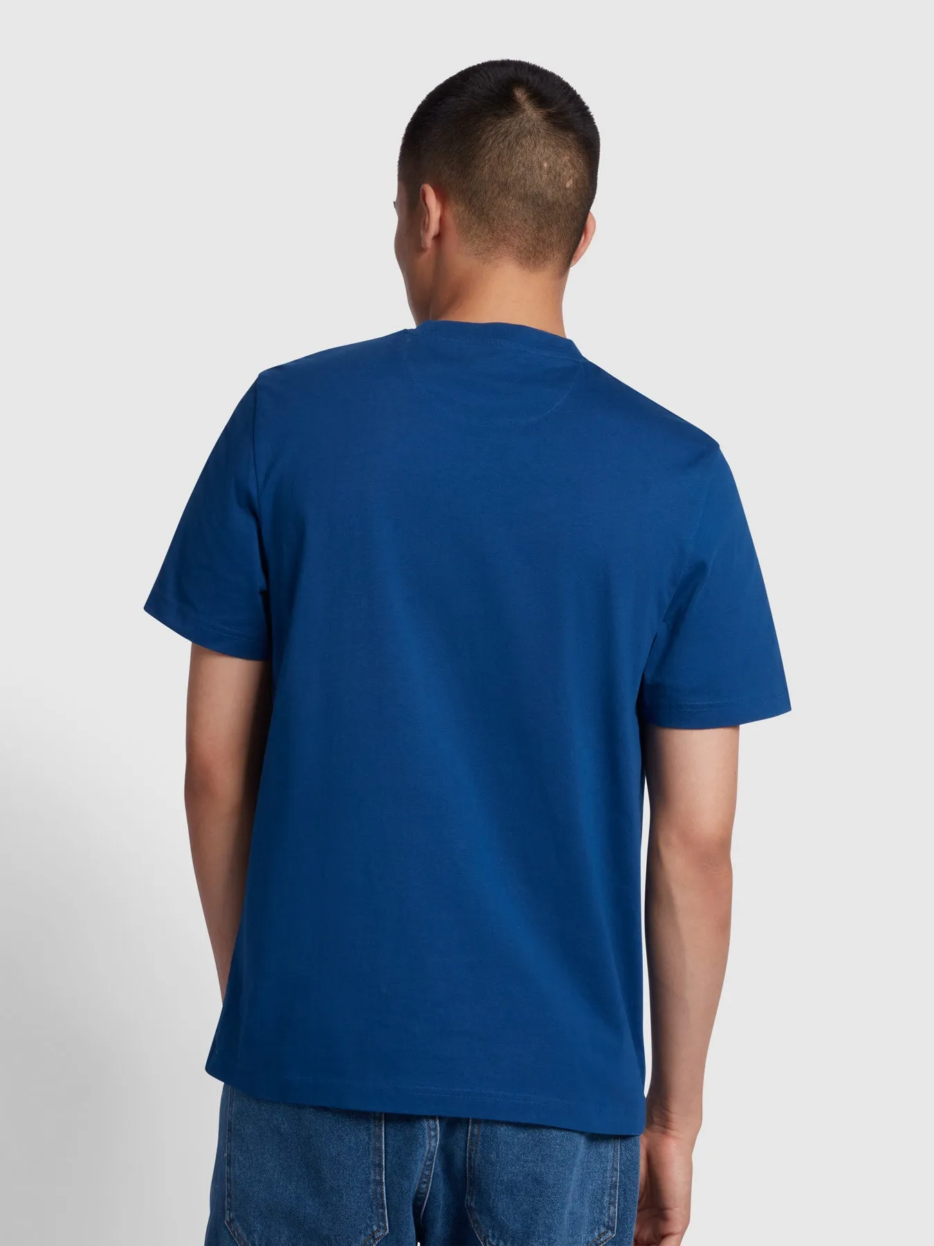 Danny Regular Fit Organic Cotton T-Shirt In Blue Peony