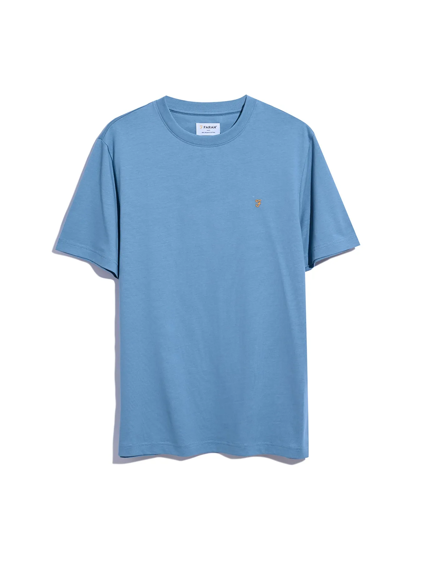 Danny Regular Fit Organic Cotton T-Shirt In Para Blue