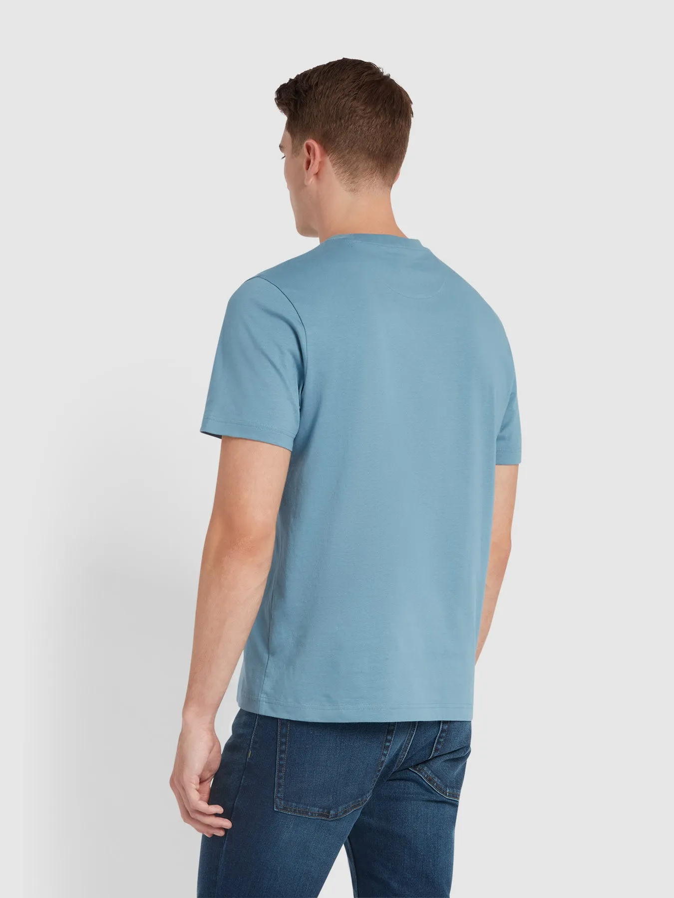 Danny Regular Fit Organic Cotton T-Shirt In Para Blue