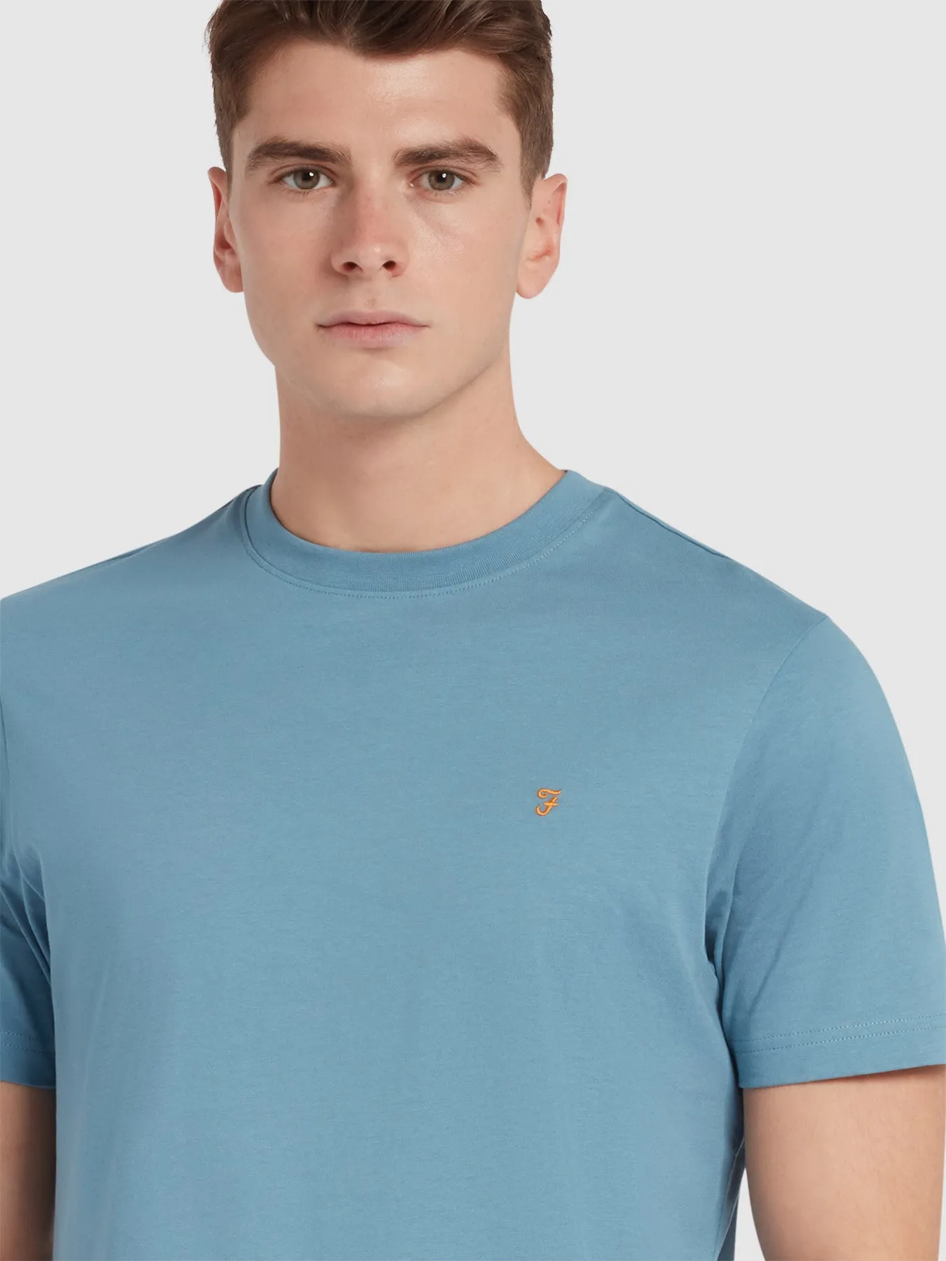 Danny Regular Fit Organic Cotton T-Shirt In Para Blue