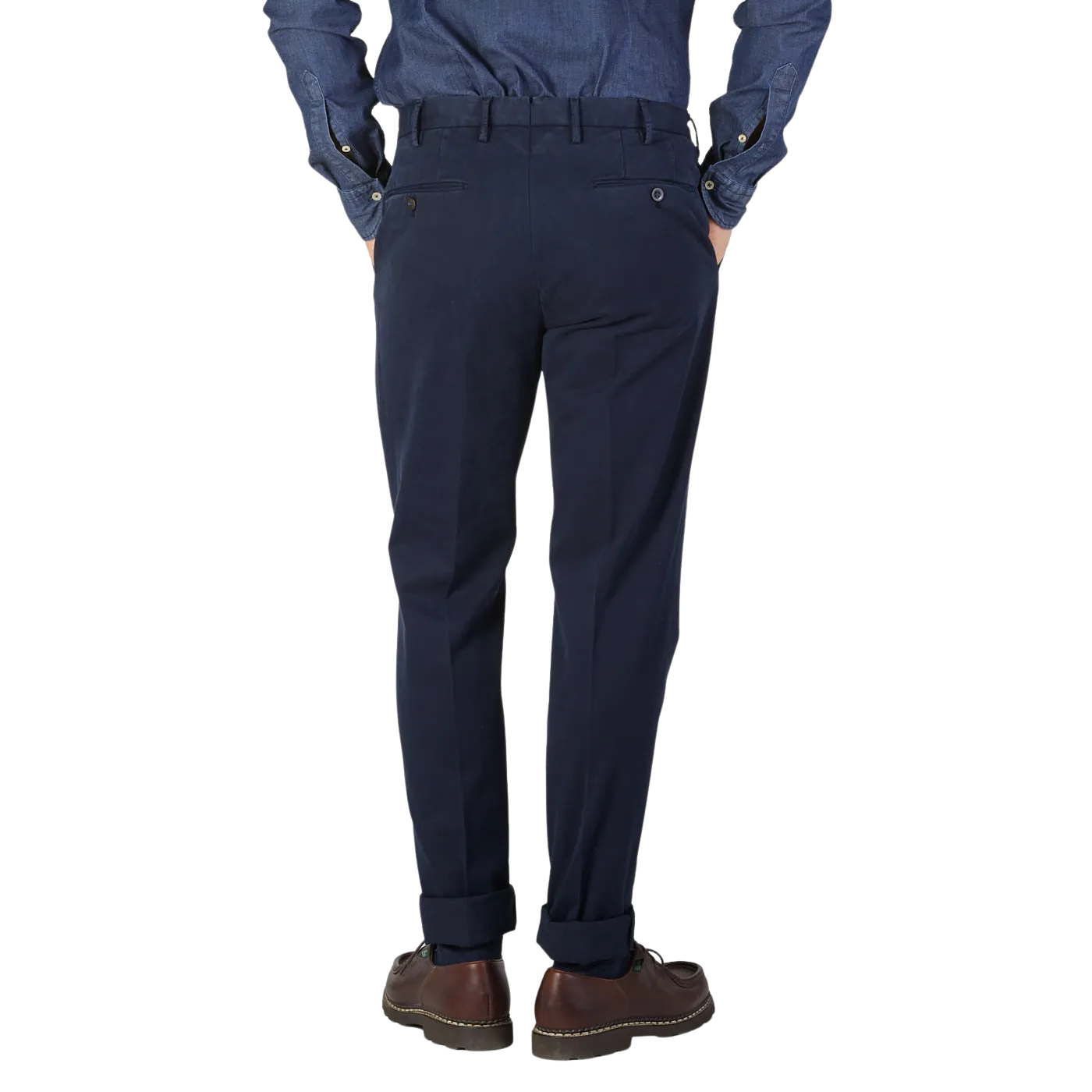 Dark Blue Cotton Stretch Comfort Chinos