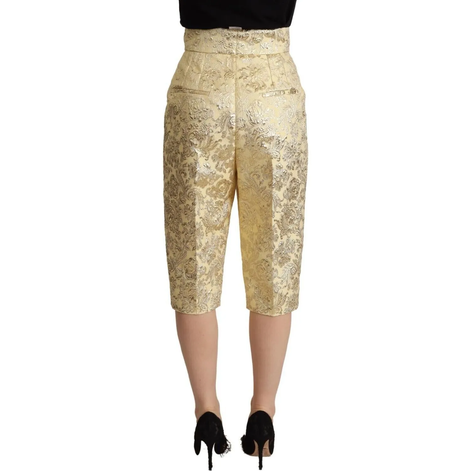 Dolce & Gabbana Elegant Beige High-Waisted Cropped Pants