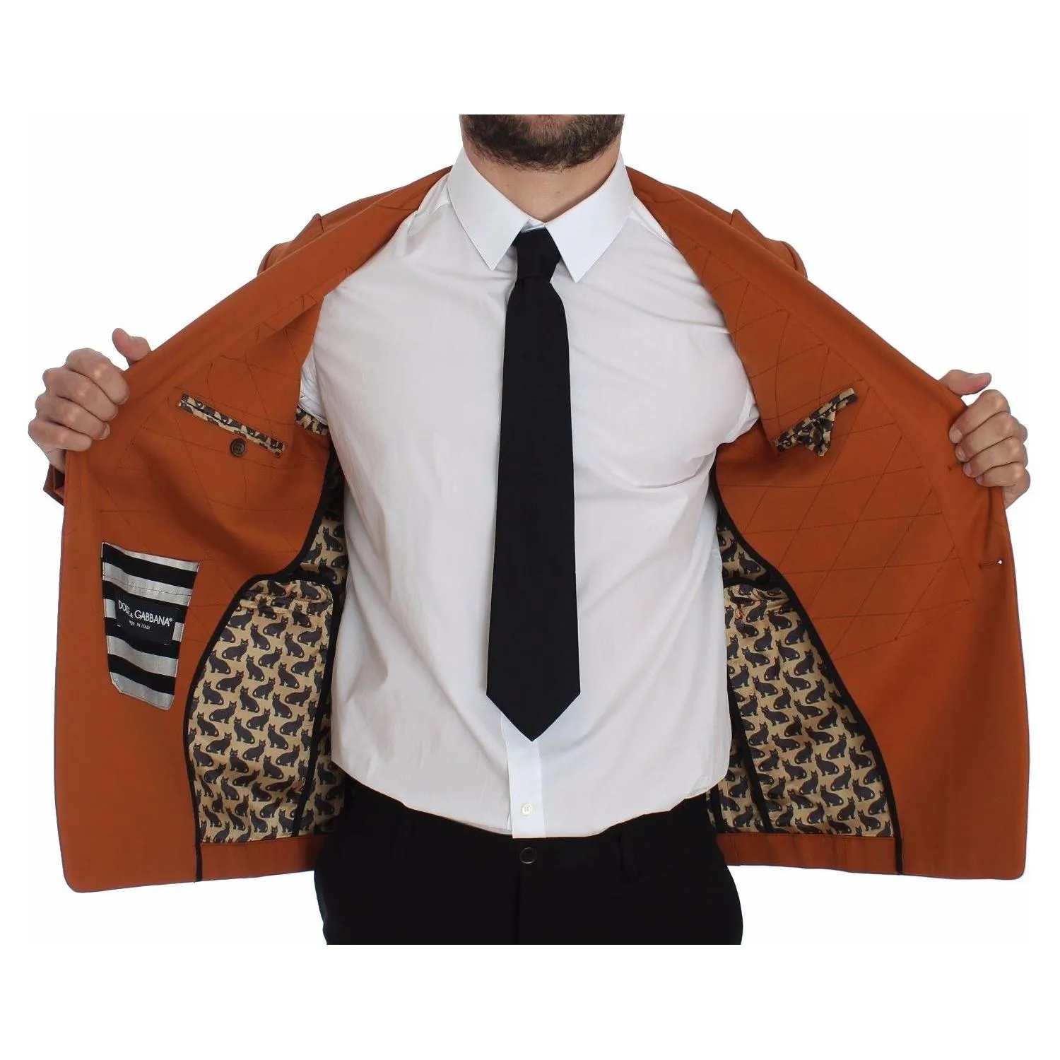 Dolce & Gabbana Elegant Orange Casual Cotton Blend Blazer