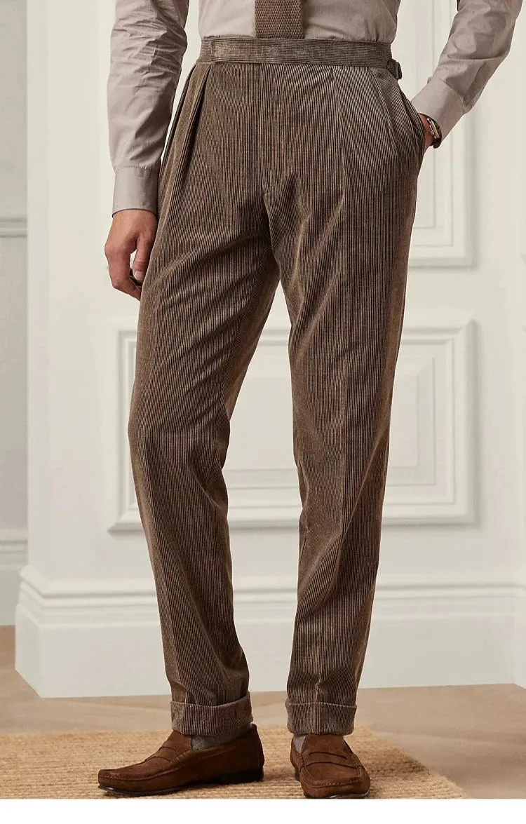 Elegant Cotton Corduroy Pants