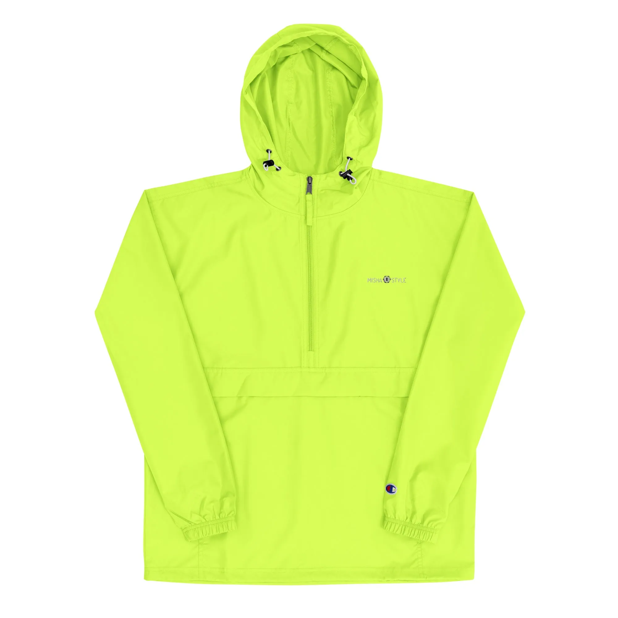 Embroidered Champion Packable Women Jacket - Neon