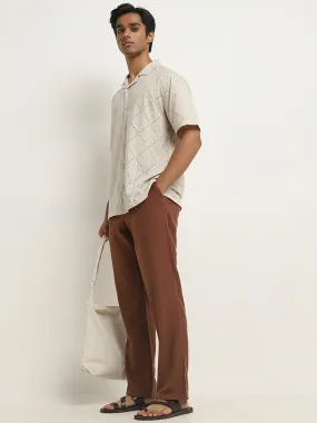 ETA Dark Brown Slim-Fit Mid-Rise Cotton Blend Chinos