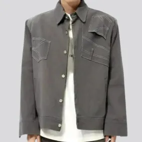 Fashionable oversized boho men's jean jacket