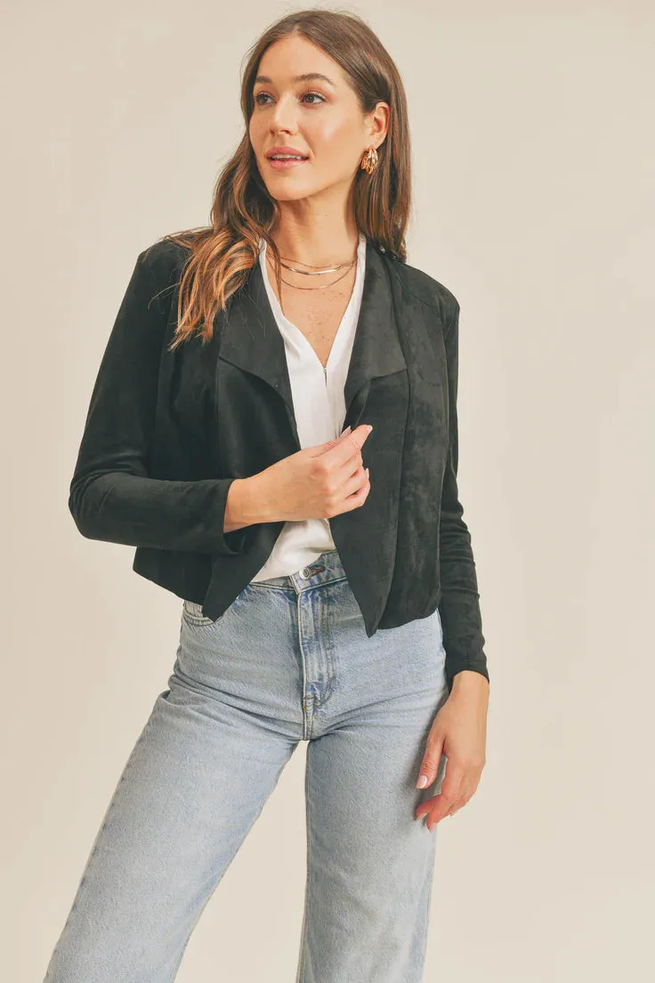 Faux Suede Jacket Black JJ853