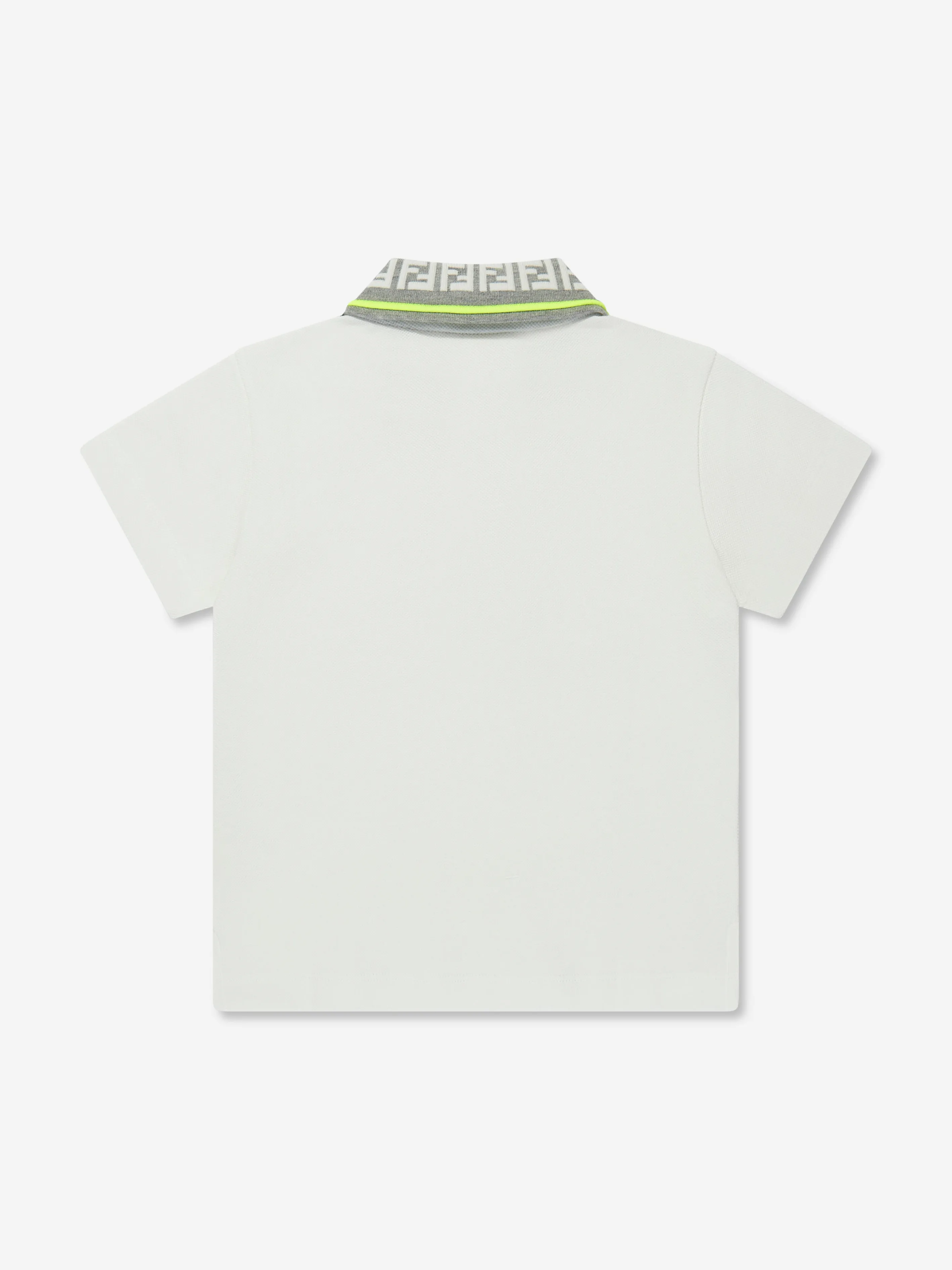 Fendi Boys Logo Polo Shirt in Ivory