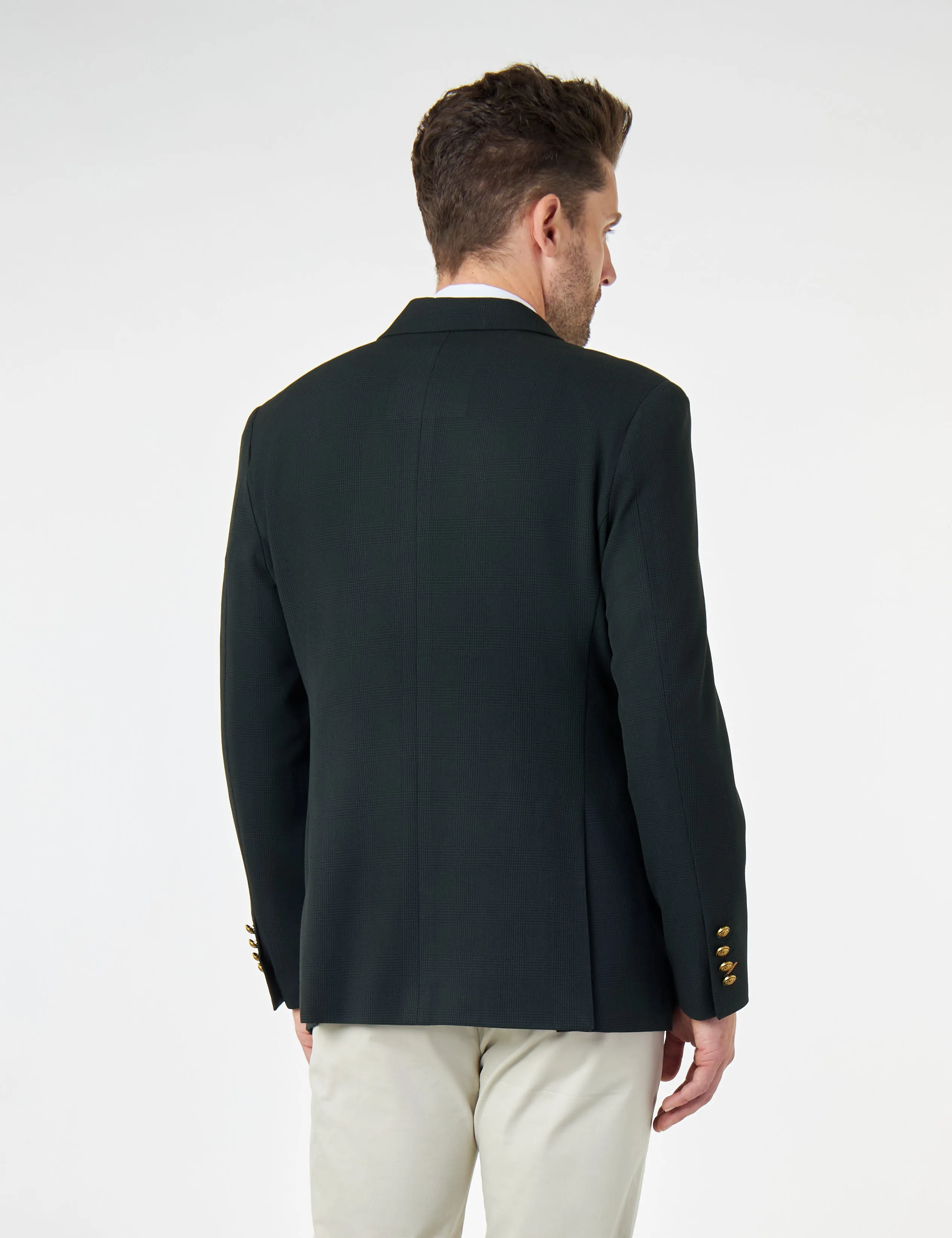 FINLEY – Green Prince of Wales Check Double Breasted Jacket with Chino