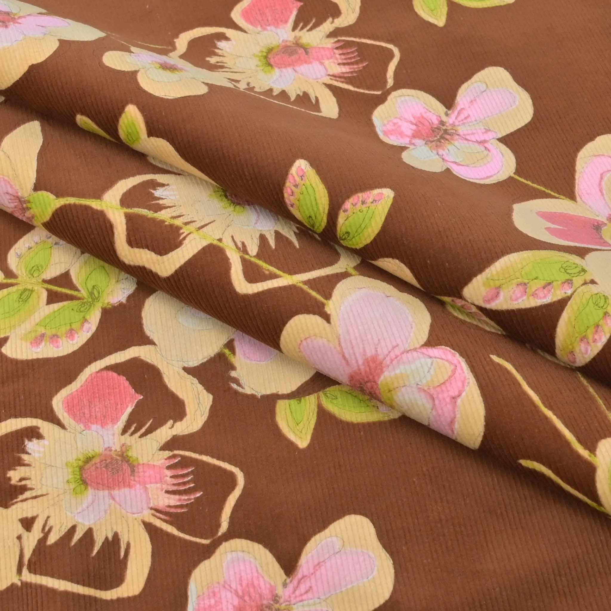 Floral Print Corduroy Fabric 97394