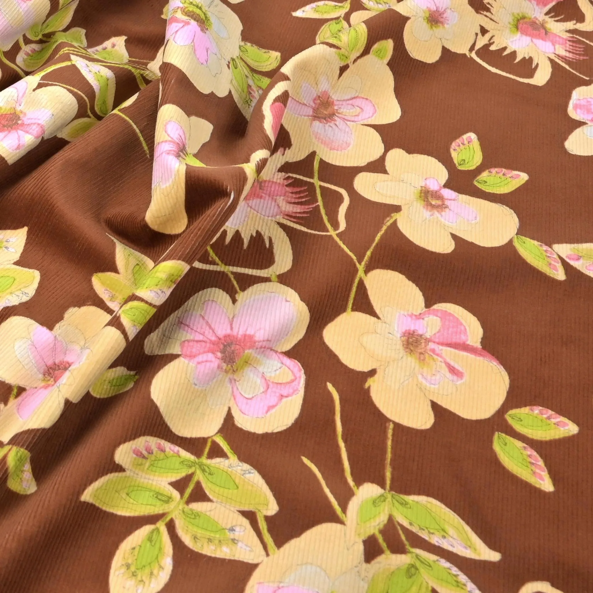 Floral Print Corduroy Fabric 97394