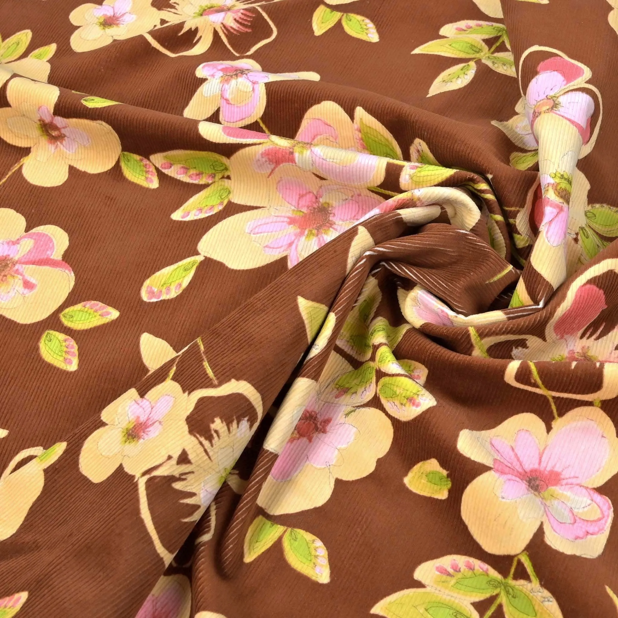 Floral Print Corduroy Fabric 97394