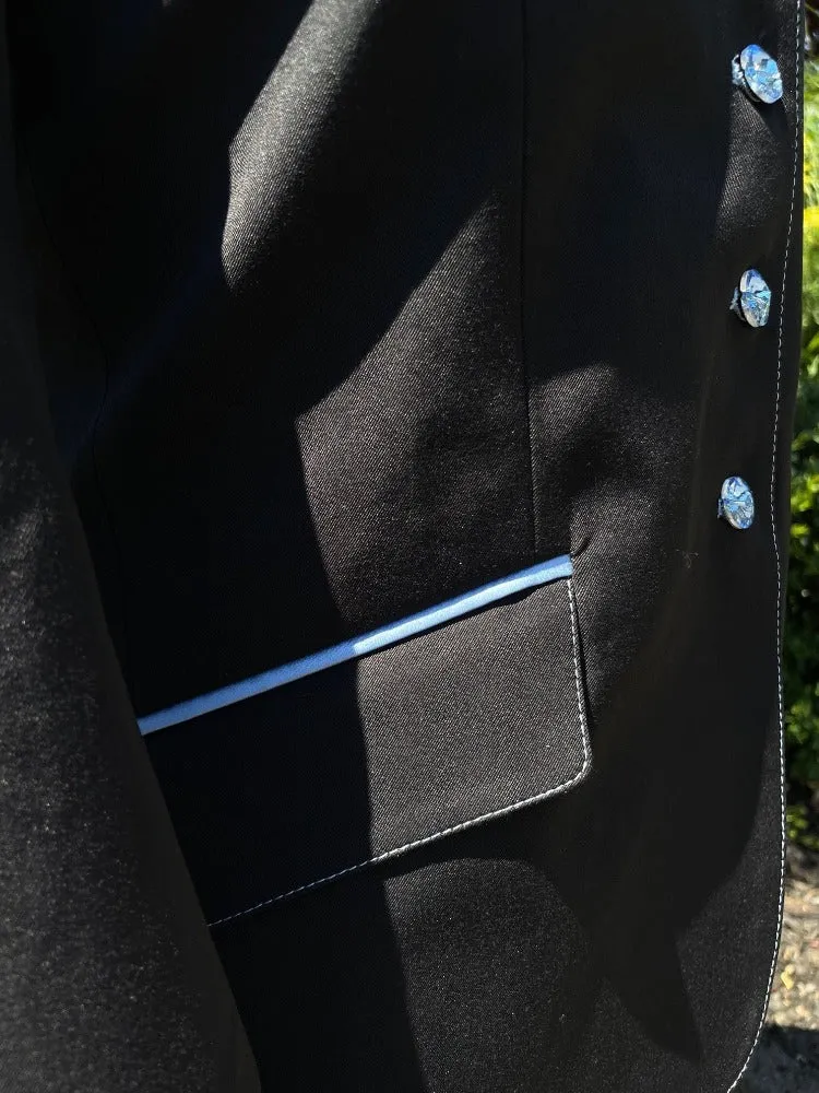 Flying Changes Charlotte Show Coat - Black with Blue 40