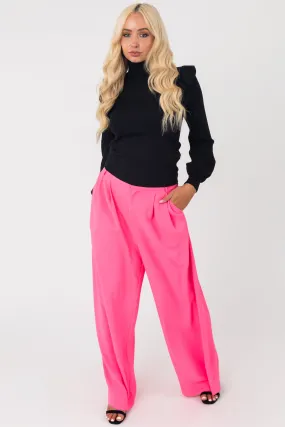 Flying Tomato Neon Pink High Waisted Wide Leg Woven Pants