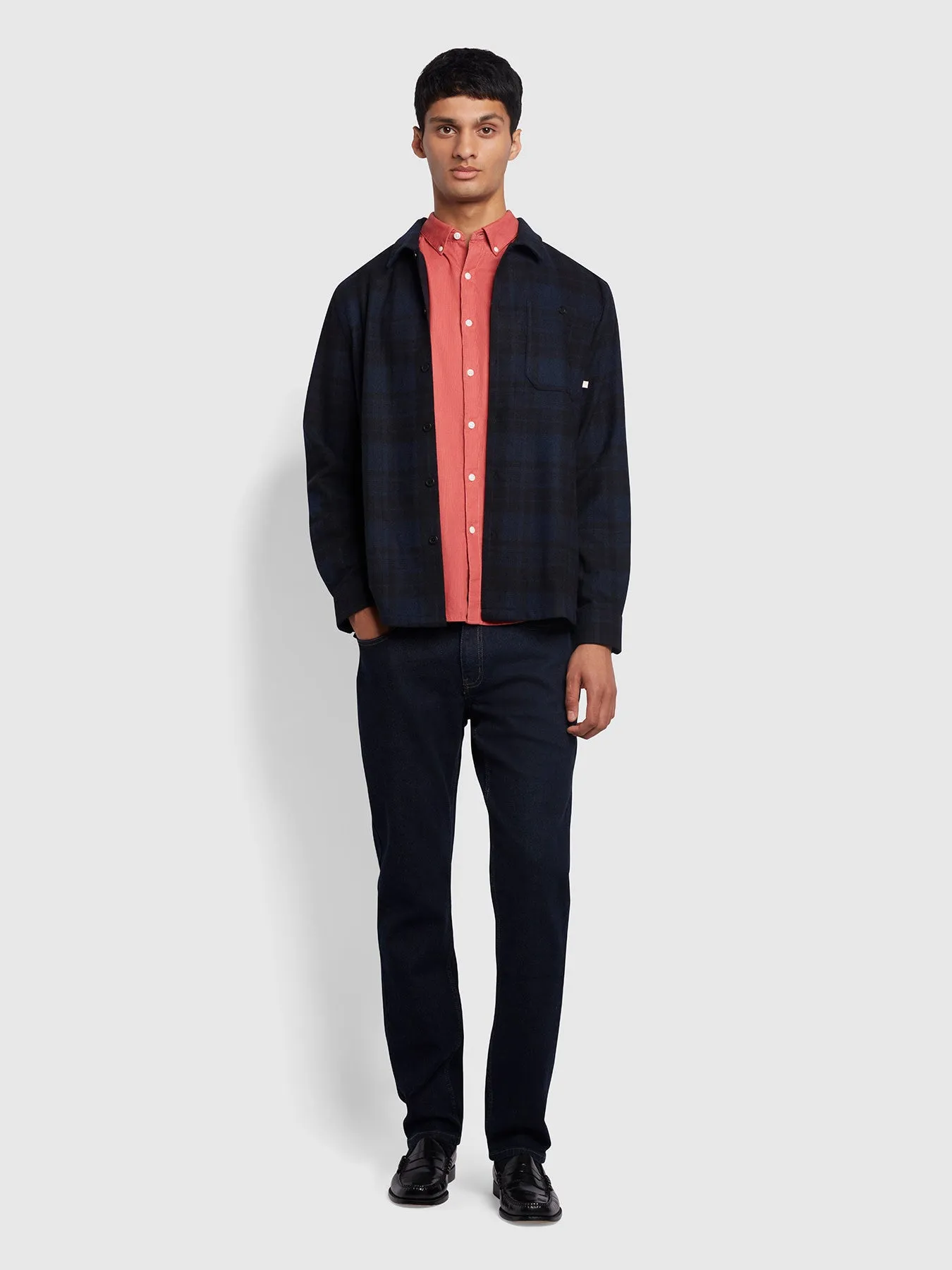 Fontella Slim Fit Corduroy Shirt In Dark Rose