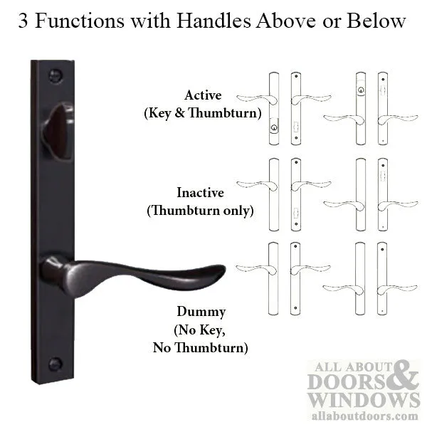 G-U Venice Handle and 30mm Plate Series, Zamac, Inactive, Thumbturn Only (Handles DO Move), Choose Color