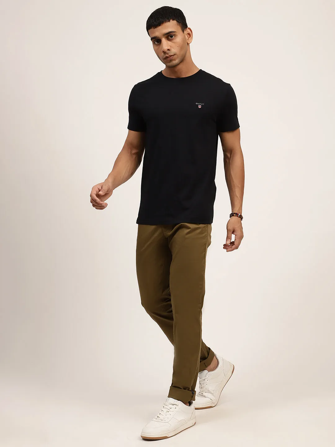 Gant Men Green Slim Fit Chinos Trousers