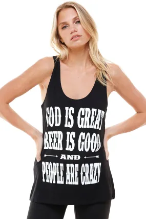 GOD IS GREAT BEER IS GOOD TANK TOP