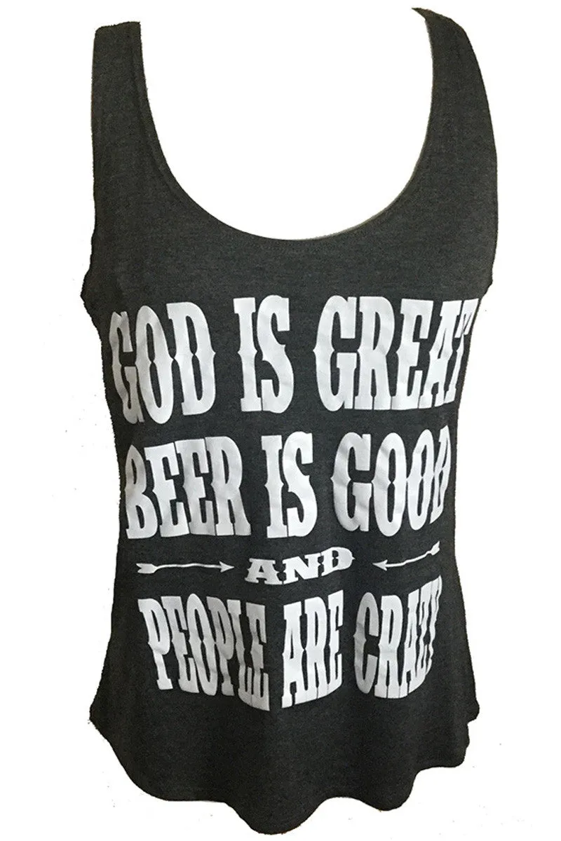 GOD IS GREAT BEER IS GOOD TANK TOP