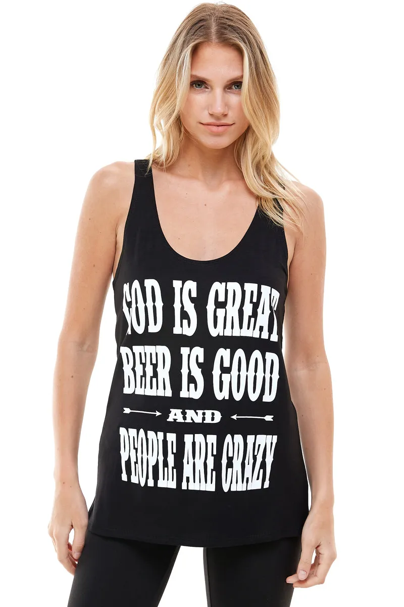 GOD IS GREAT BEER IS GOOD TANK TOP