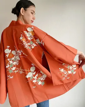 Gold Embroidered Mum Haori Kimono Jacket