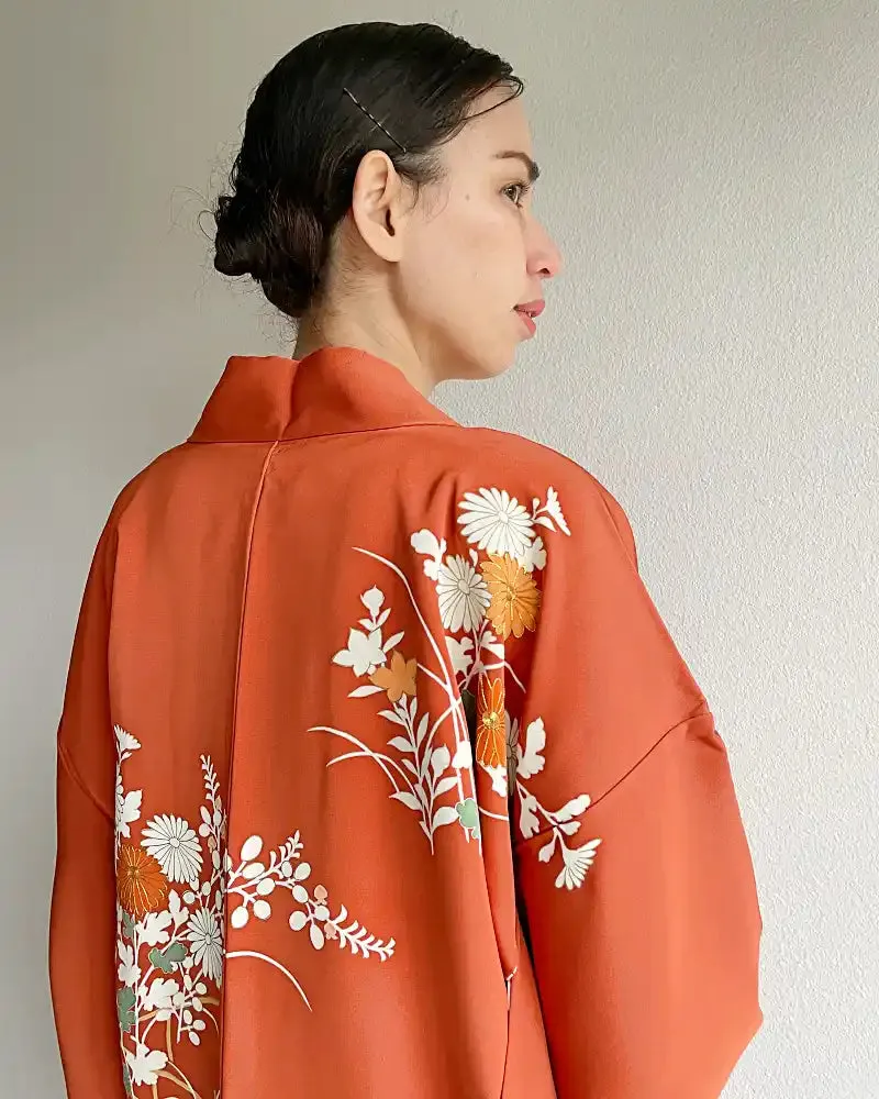 Gold Embroidered Mum Haori Kimono Jacket