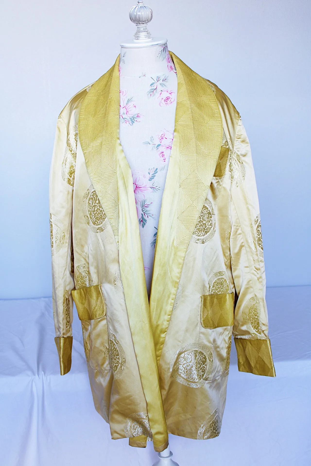 Gold Satin Robe Jacket