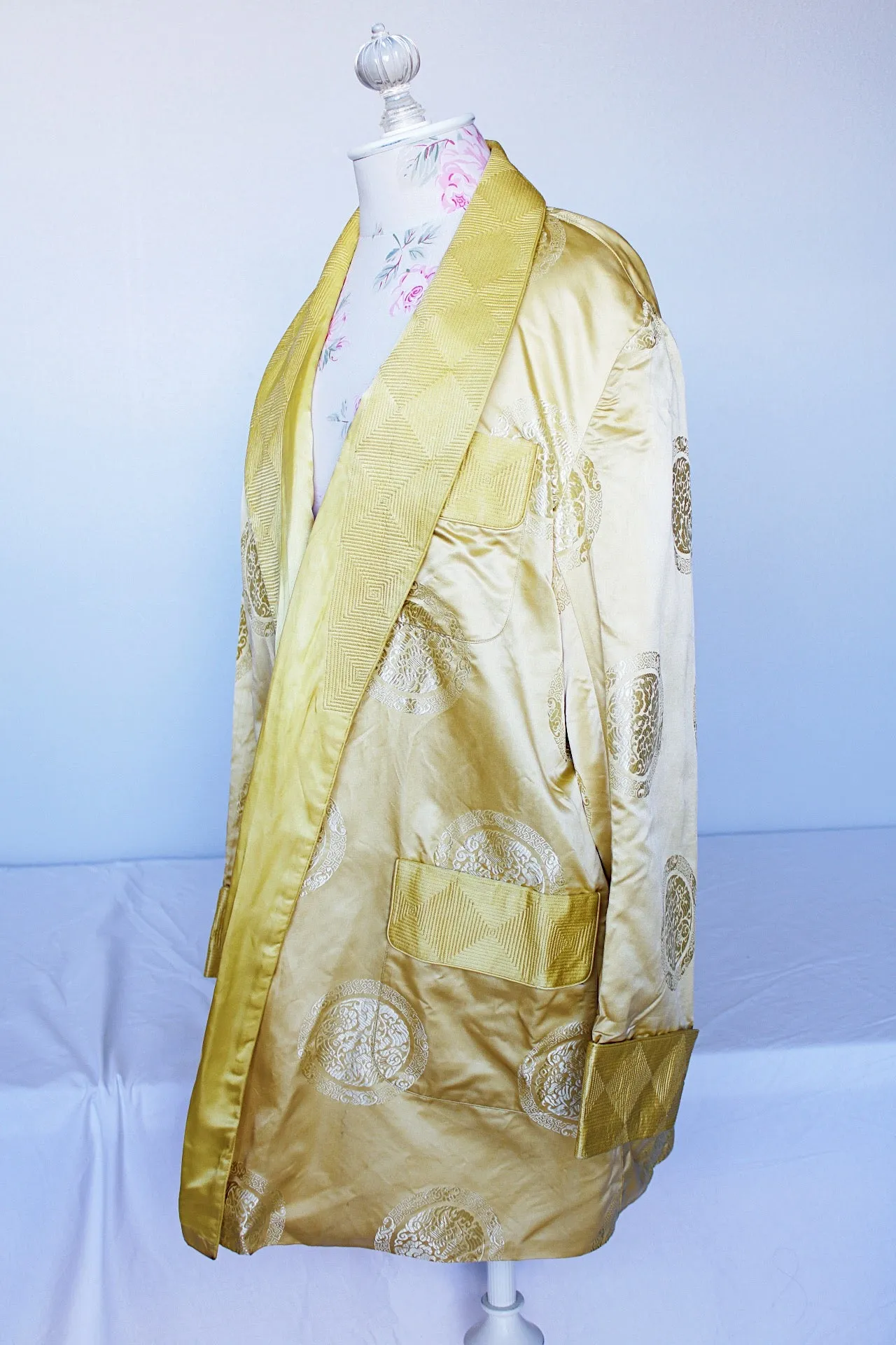 Gold Satin Robe Jacket