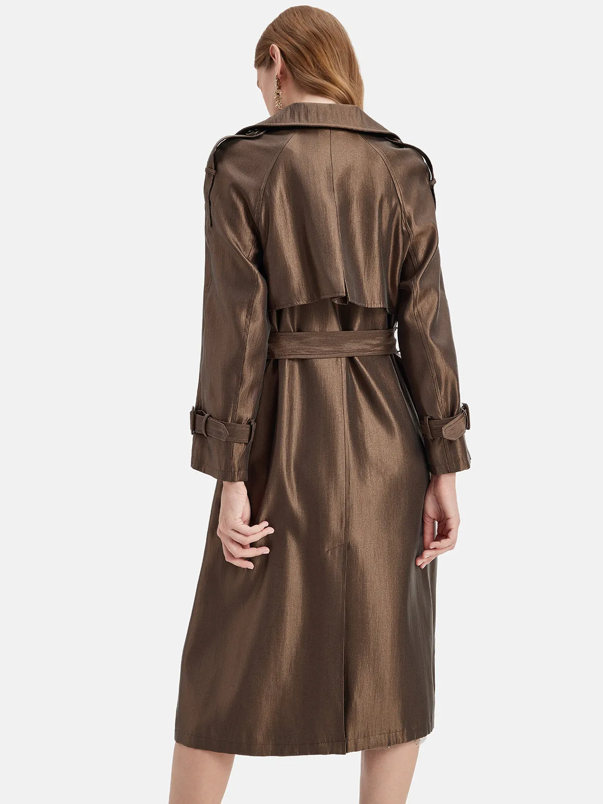 Gold Shimmer Trench Coat