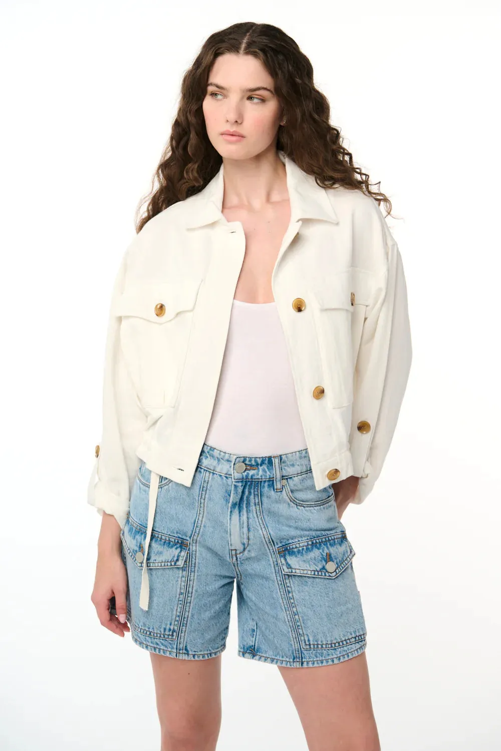 Great Catch Denim Jacket Cream