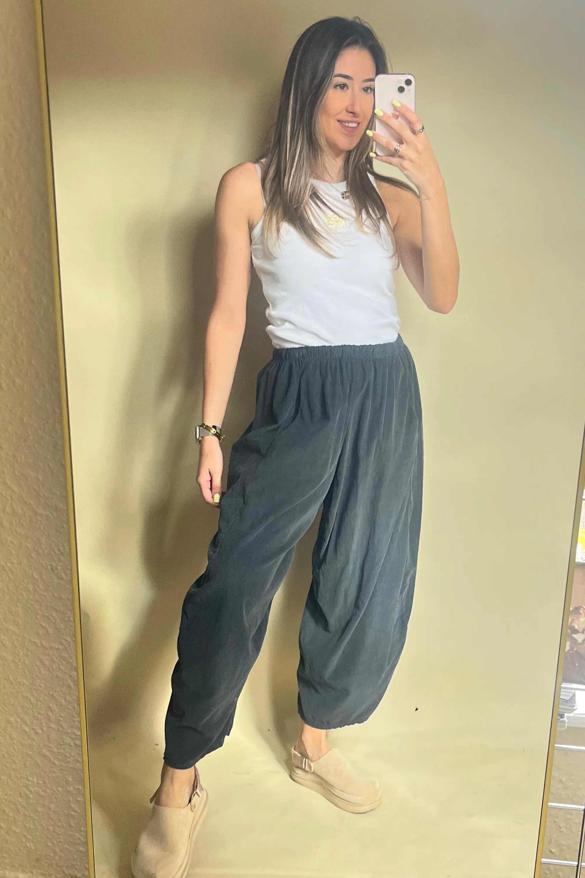 Grey cocoon light weight pants