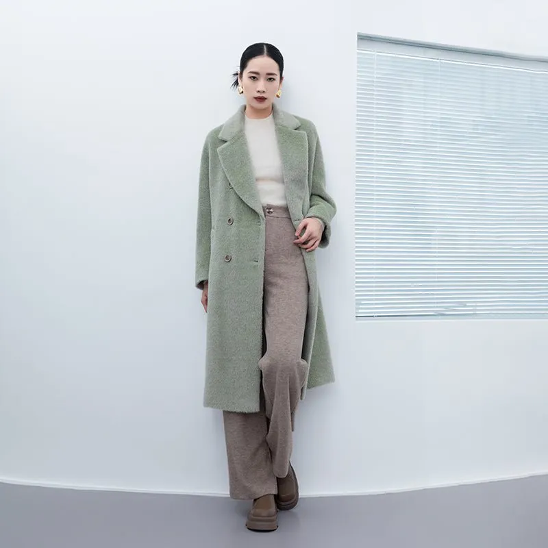 Grey Green Long Wool Coats